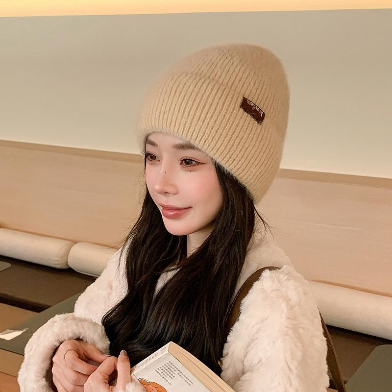 Korean Style Autumn and Winter Woolen Hat for Women Thickened Warm Ear Protection Pullover Hat Cute Baotou Knitted Hat