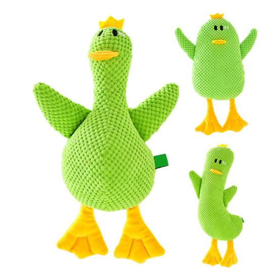 Stuffed Duck Dog Toy Squeaky Plush Duck Dog Chew Toy Interactive Puppy Teething Toy Dog Snuggle Toy for Tug-of-War Play Anxiety Relief