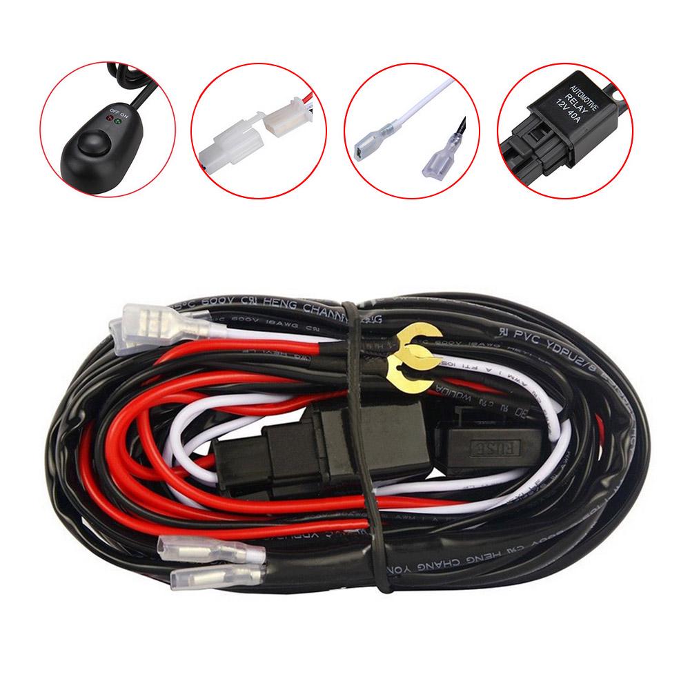 Kit Loom For LED Work Driving Light Bar With Fuse Relay 12V 40A