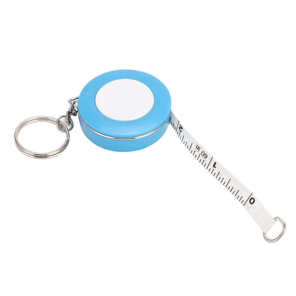 Soft Tape Measure Mini Colored Keychain Shape Retractable Ruler for Fabric Sewing Tailor Cloth KnittingBlue