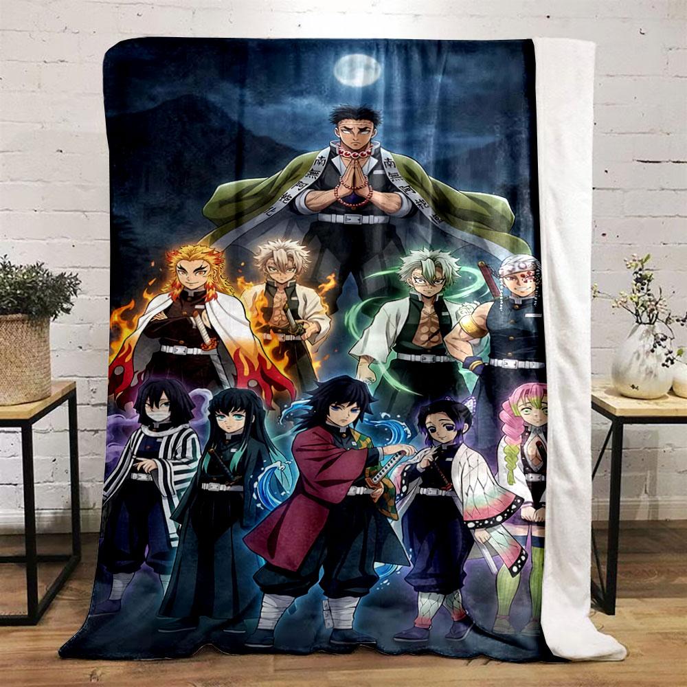 A Group of Characters with Diverse Outfits and Elemental-themed Effects. for All Seasons Blanket Lunch Break Throw Gift