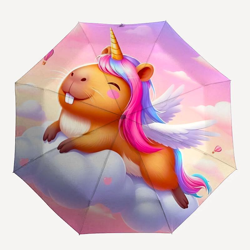 

1pc Unicorn Capybara Cloud Automatic Umbrella - 8-Rib Durable Frame, Portable Fashion Accessory & Holiday Gift yy251117133