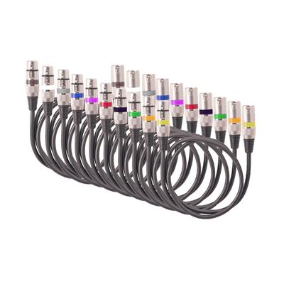 10 Stück 1,5 m/5 Fuß XLR-Kabel DMX-Bühnenlichtkabel 3-poliger XLR-Stecker auf Buchse, schwarzer PVC-Klinkenstecker für Mikrofon