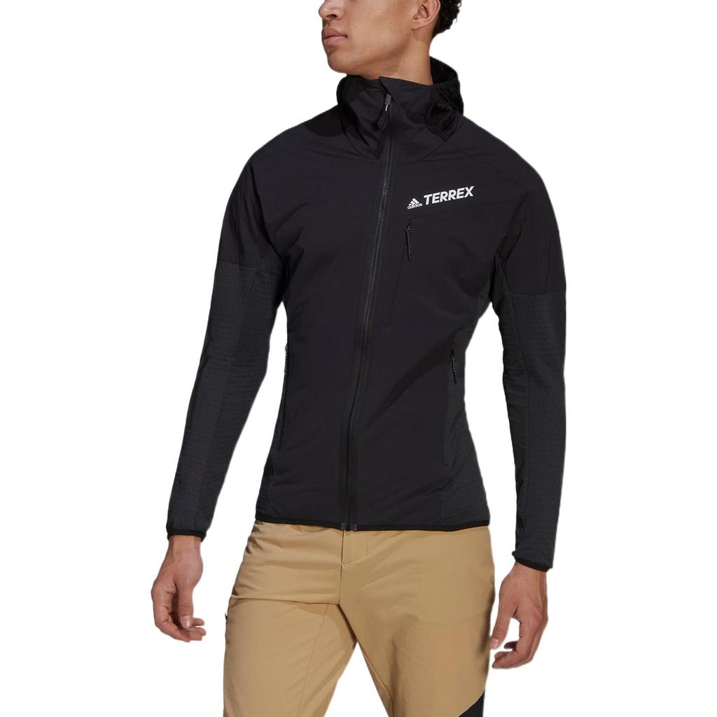 Adidas Terrex Tr Fleece Hd Jacket With Solid Logo Print Men Outerwear Black HF0726
