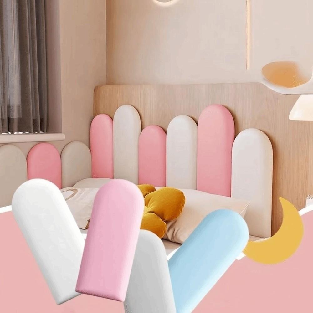 Nordic Style Soft Back Bed Headboard Self-adhesive Anti-collision Back Wall Mat Peel and Stick Wall Panels Kid Room