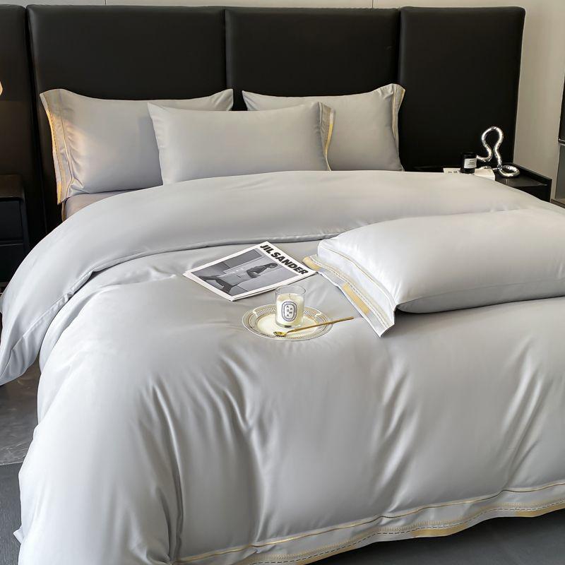 Luxury Lyocell Tencel Four-Piece Bedding Set – Double-Sided Ice Silk for Spring-Summer