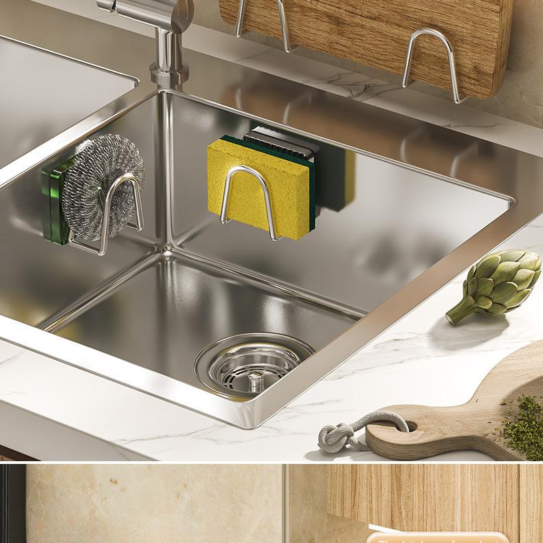 Küchenorganisator aus Edelstahl, multifunktionaler Haken, Waschbecken, Wandablaufregal