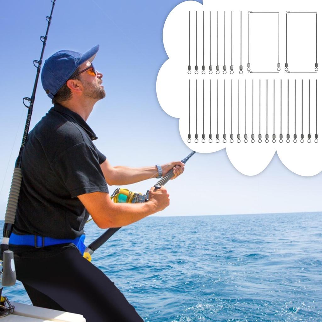 Loop Wire Fishing Spinner Stainless Steel 100 Pieces Fishing Lure Wire Fish Accessories For Freshwater Ice Lake Boat Dock Bass