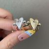 Glossy Surface Heart Ring Personality Vintage Jewelry Gift Fashion Finger Charm  For Women