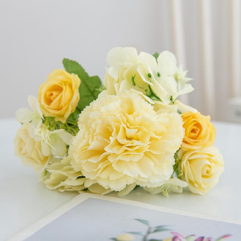 1/5pcs Silk Roses Carnation Artificial Flowers Wedding Party Vase Valentine's Day Home Decoration Accessory Garland Diy Gift Box