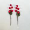 6pcs Imitatie Berry DIY Hoed Slingers Rood Fruit Kerst Decoratie Rood Fruit Handgerolde Tak Kerst Accessoires