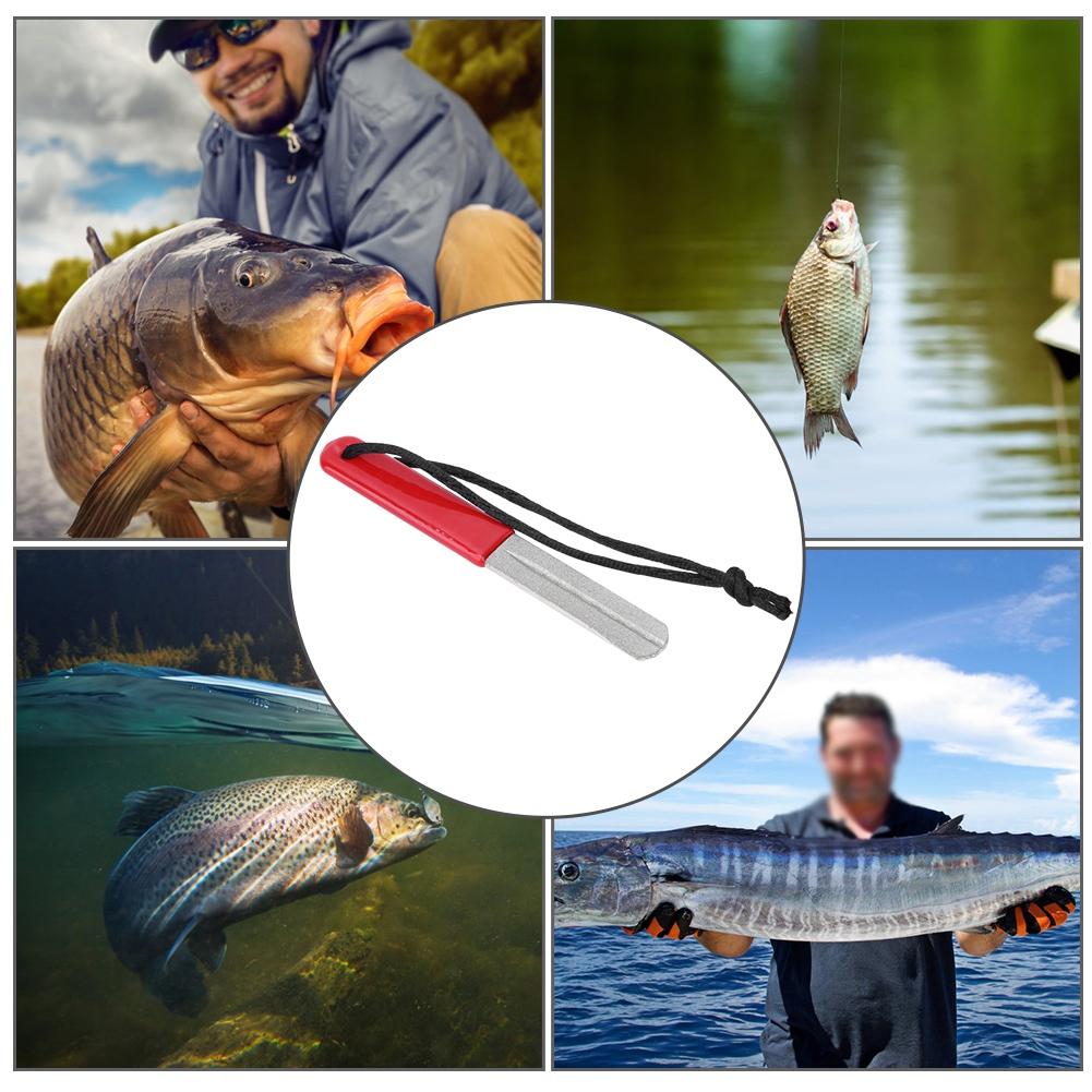 Outdoor Pocket Diamond Fish Hook Knife Sharpener Sharpening File Fishing Tool Accessory