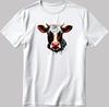 Color Cow Face Short Sleeve White-Black Men's / Women's T Shirt P324