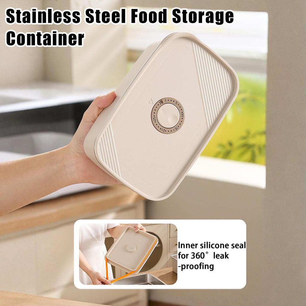 Food Storage Stainless Steel Microwave Safe Box Portable Food Container For Daily Outdoor Travel Family School Home Work Picnic