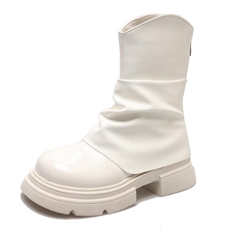 Martin-Stiefel mit dicker Sohle für Damen, Britischer Stil, Britischer Stil, Trend, cool, mittelhohe Stiefel, Kinderfüße, kleine kurze Stiefel, Frühling und Herbst, einzelne Stiefel