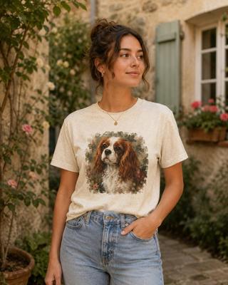 Maglietta Acquerello Cavalier King Charles Spaniel e maglietta per bambini, Maglietta Ritratto Cavalier, Regalo per Amante dei Cani, Pittura Artistica di Animali Domestici