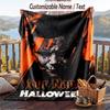Custom Text Flannel Throw Blanket, Lightweight Cozy Bed Sofa BlanketHalloween Michael Myers
