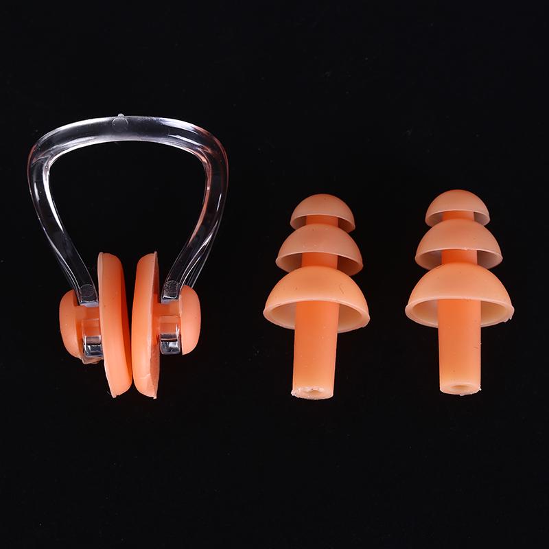 1 Set Waterproof Soft Silicone Swimming Set Nose Clip Ear Plug Earplug Tool