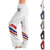Women's Drawstring Lounge Pants Independence Day Print Casual Loose Fit Full Length Sweatpants with Elastic Waistband and Adjustable Tie