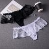 Ruffle Belt Men's Lace Transparent Thongs Underpants Male Lace Briefs Valentine's Day