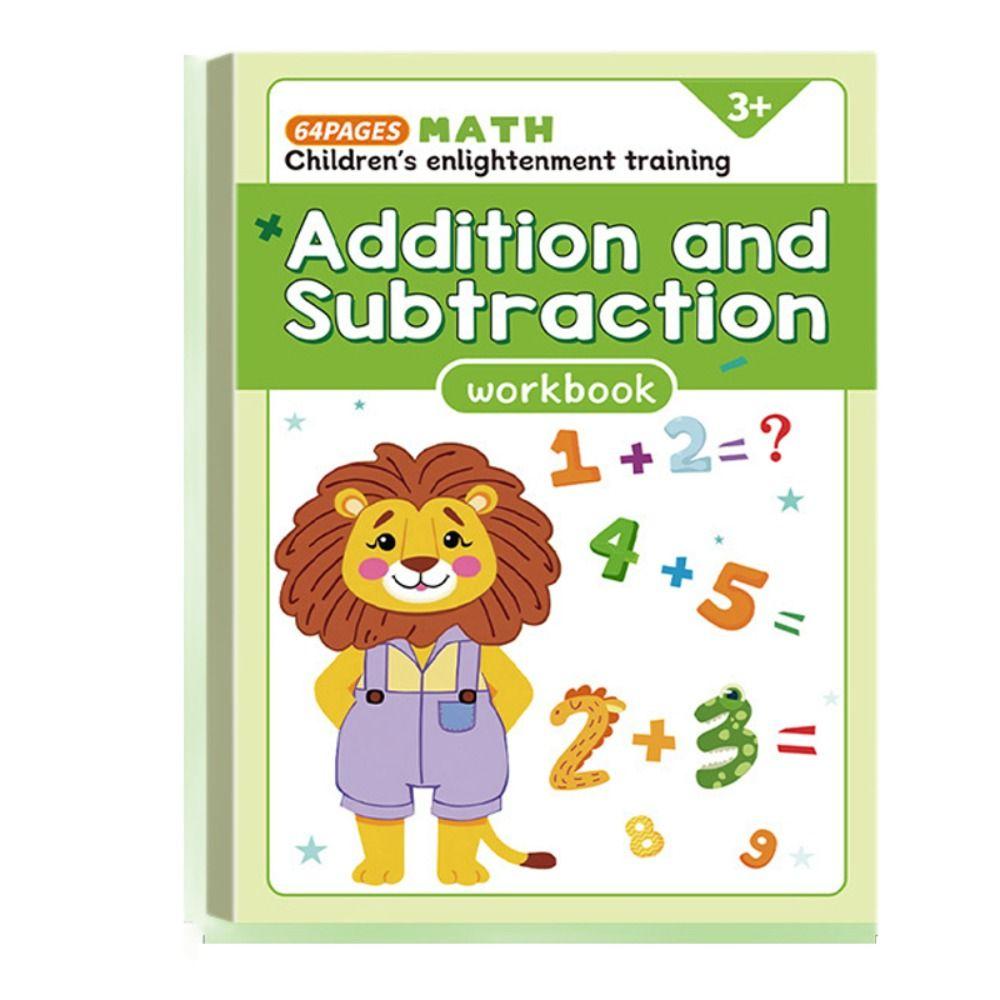 64-Page Arithmetic Question Book Fun Illustrations Numbers 1-10 Addition Exercises High-Quality Printing Subtraction Exercises