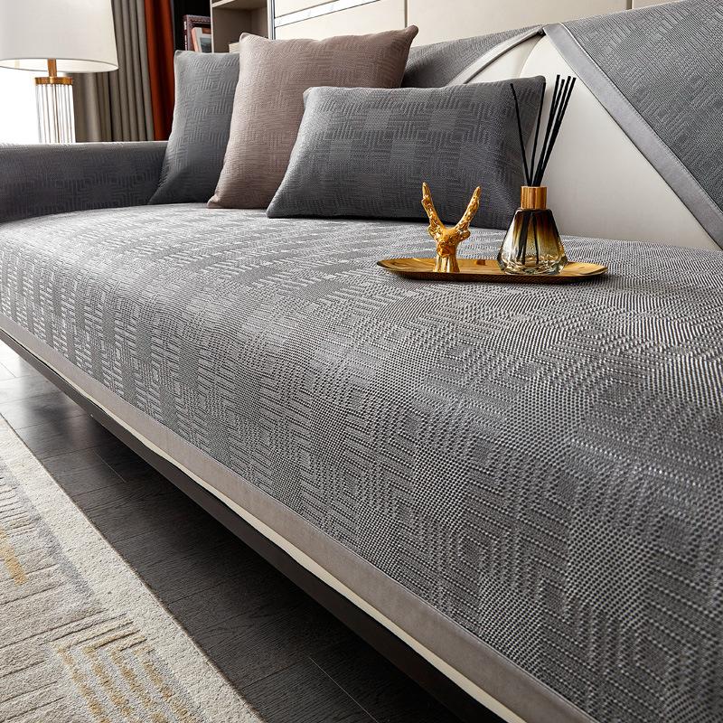 Summer Ice Silk Sofa Cushion Light Luxury Mat Seat Cushion Summer Simple Modern High-End Non-Slip Leather Sofa Cover