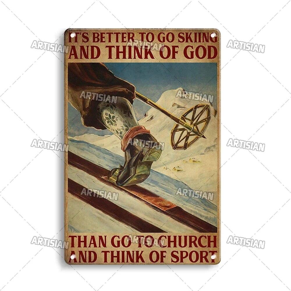 

Металлический плакат для катания на лыжах, сноуборда, жестяная вывеска для катания на санях, спортивная декоративная доска, декор для стен, гараж, бар, паб, клуб, кафе в отеле 20x30cm