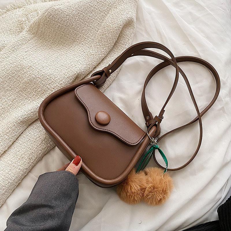 Chic 2024 New Trend Vintage Women s Bag Urban Minimalist Style Soft Synthetic Leather Shoulder Bag Casual Sling Bag коричневый