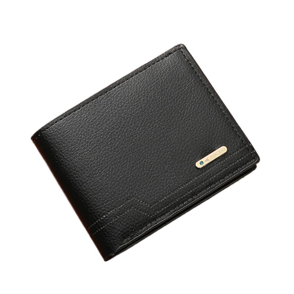 

Мужской кошелек-портмоне с несколькими отделениями, большой вместимости, держатель для ID-карт, повседневный, мужской, кожаный кошелек для покупок чёрный