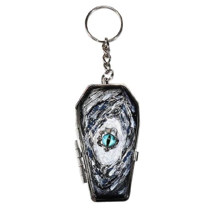 Stainless Steel Coffin Shape Keychain Ashtray Organiser Portable Outdoor Accessory With Secure Storage Compartment