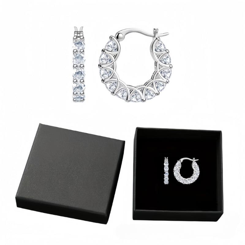 Diamond-inlaid U-shaped Fashionable Earrings Light Luxury Versatile Earrings