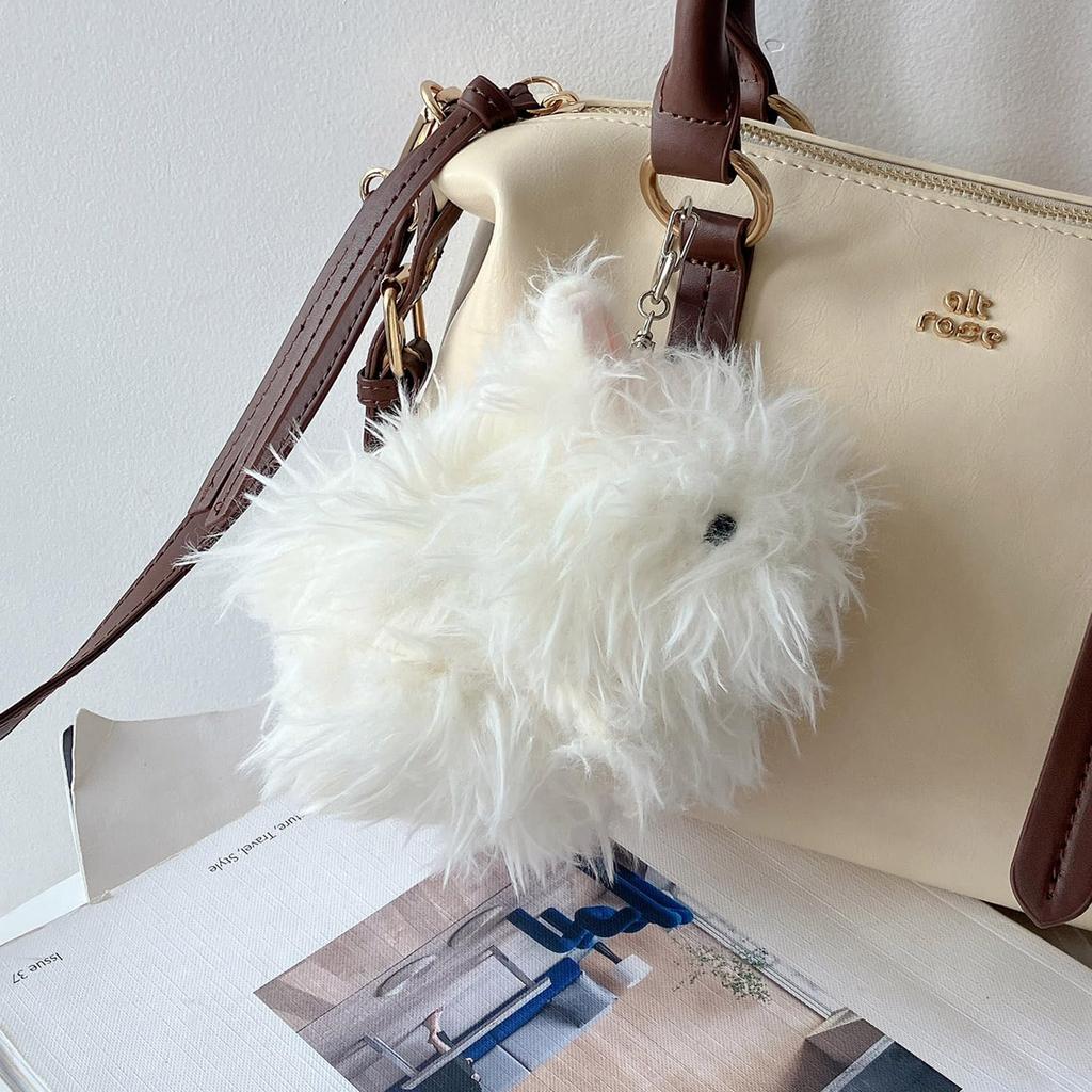 ΟΠΩΣ ΓΝΩΡΙΖΕΤΑΙ συν (ASKNOW AS PLUS) ZY8577 Μπρελόκ Ζώο με Σχέδιο C, Κουνέλι Angora F, Αφράτο, Χαριτωμένο, Λευκό, Δώρο