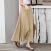 Übergröße Abend Baumwollrock Midi Knöpfe Rock Damen Sommer Mode Elastischer Bund Kleid
