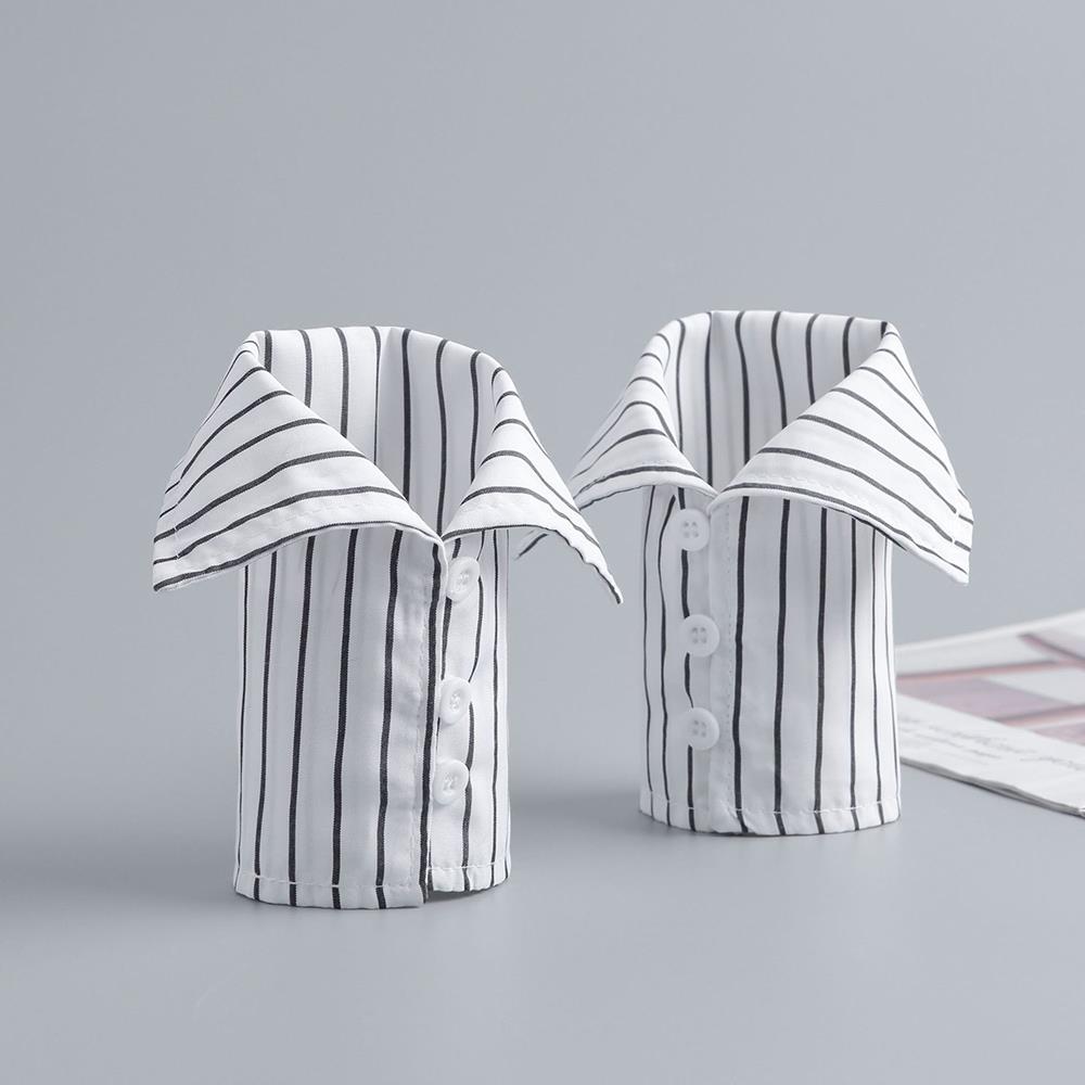 Unisex Striped Detachable Shirt Fake Cuff Sleeves Men And Women Decorative Fake Hand Sleeves Black Blue White False Wrist Cuffs