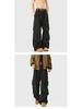 Men's Mylar Brown Cargo Pants: American Retro Multi-Pocket, Autumn/Winter CleanFit Micro-Flare Jeans