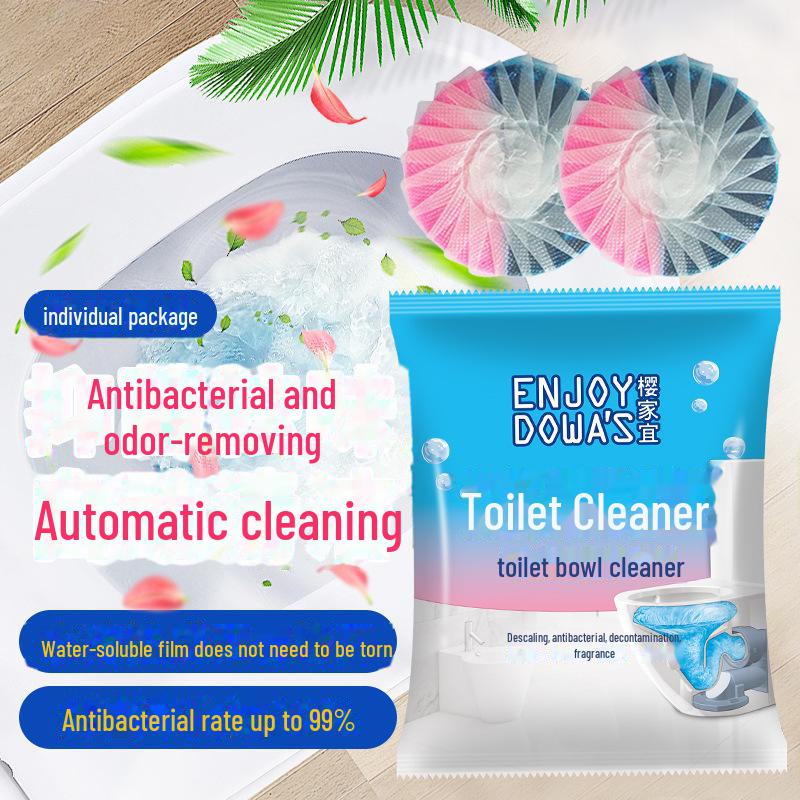 

Автоматическое чистящее средство и дезодорант для туалетов с ароматом голубых пузырьков для устранения запахов и поддержания свежести в туалете.