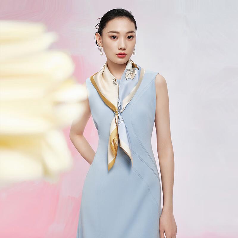 Wanshili 100% Mulberry Silk Square Scarf - Magnolia Ode 75cm