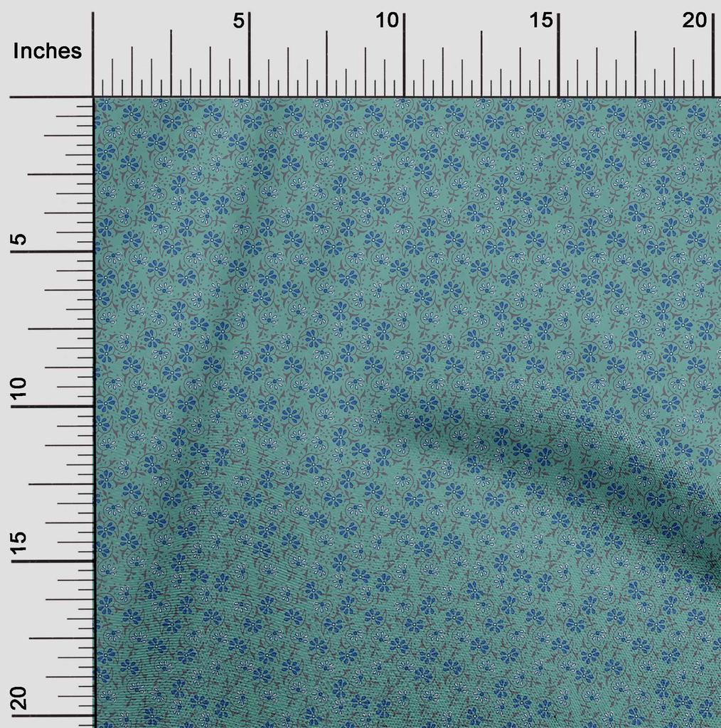 oneOone Cotton Flex Fabric Floral Block Print Fabric BTY 40 Inch Wide