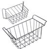2 Pcs Freezer Wire Storage Basket PE Coated Hanging Rack Organizer Bin Black for Refrigerator Shelves