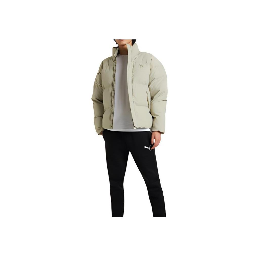 Puma Embroidered Logo Zip-Up Cotton Jacket Men Outerwear Green 535573-68