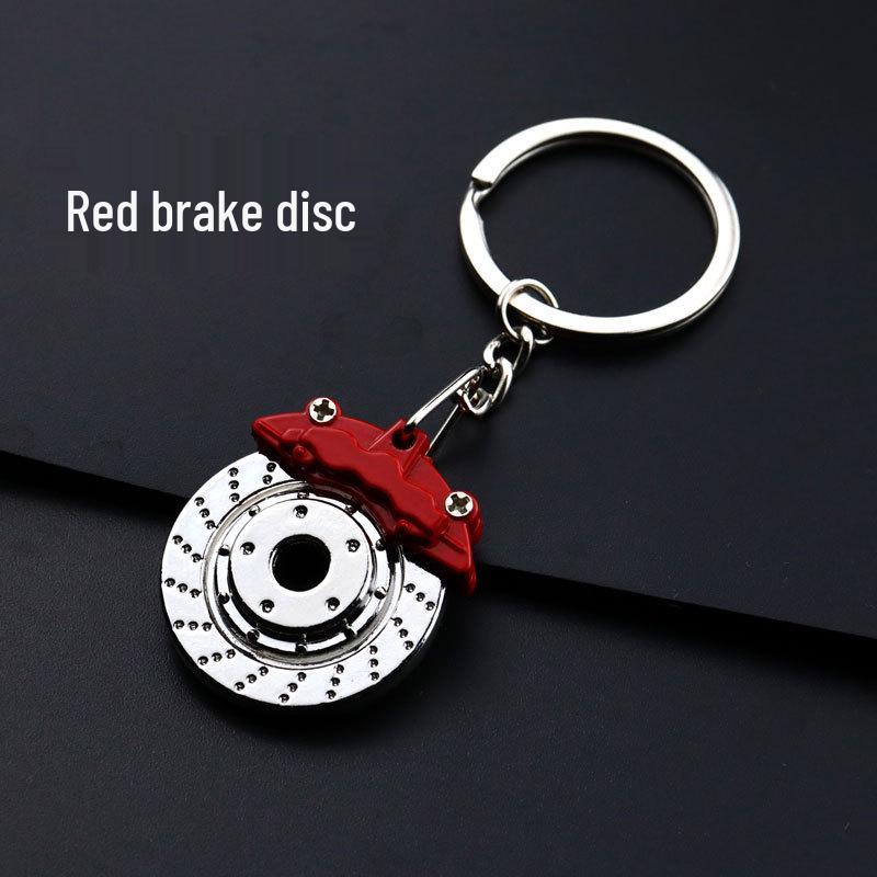 

Creative Car Keychain with Turbine Shift Lever, Wheel Hub, Brake Disc, and Shock Absorber Pendant