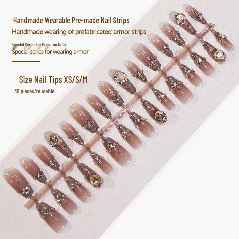 Xiaohongshu Trendy Cat-Eye Glitter Nail Art, Removable Handmade Nail Patches for a Spicy Look