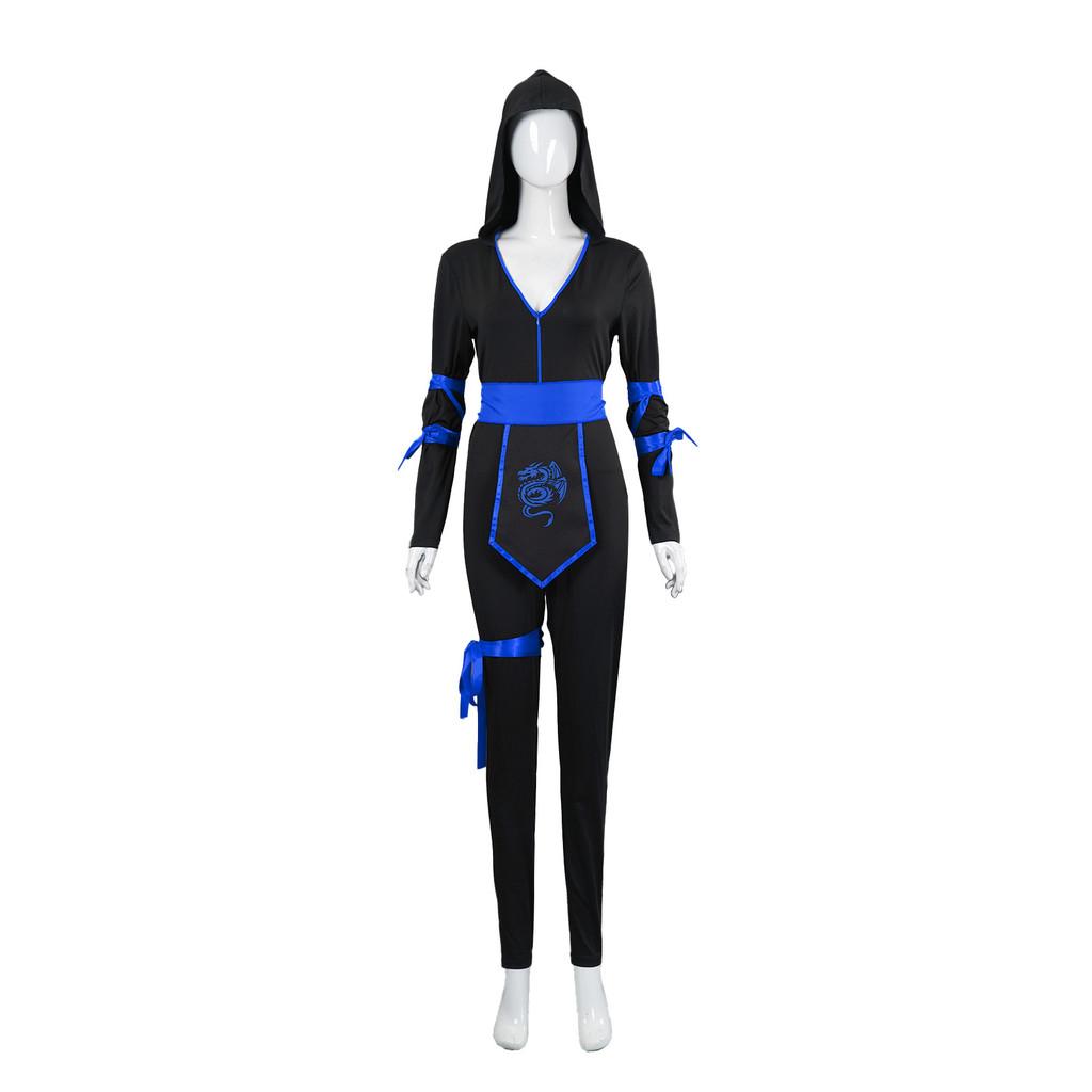 Adult Female Halloween Ninja Role Playing Black Uniform Stage Performance Dress