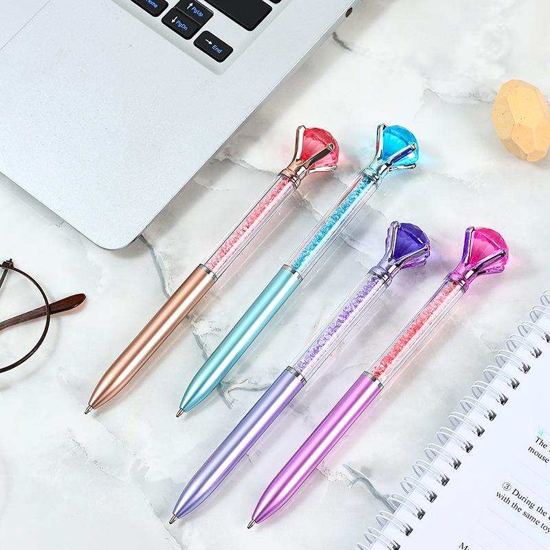 1PCS Creative Diamond Ball Pen 0.5mm Blue Ballpoint Pen