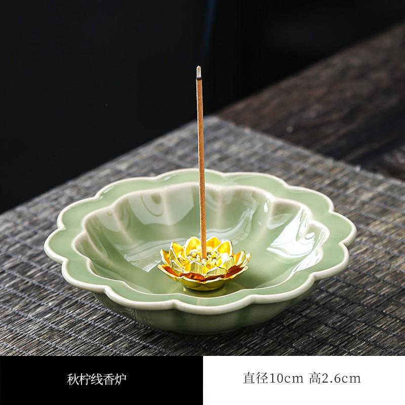 Four Seasons Flower Plate Incense Holder Handmade Mist Smoking Steamers Incense Burners Meditation Censer Buddhism Craft Gift