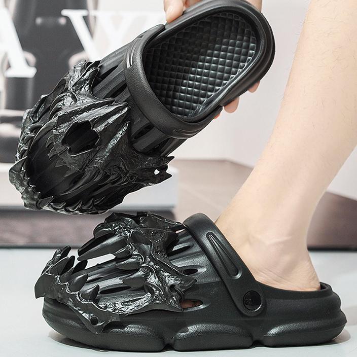 

Мужские сандалии, лето 2024, верхняя одежда для подростков, обувь с отверстиями Venom, нескользящие износостойкие трендовые пляжные сандалии с толстой подошвой 39 чёрный