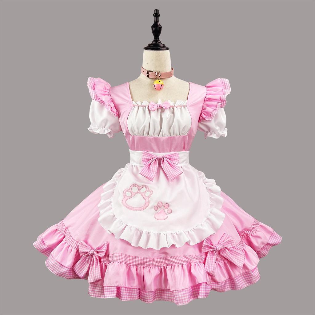 Plus Size Cute Japanese Catgirl Maid Cosplay Costume for Women - Black & White Classic Design