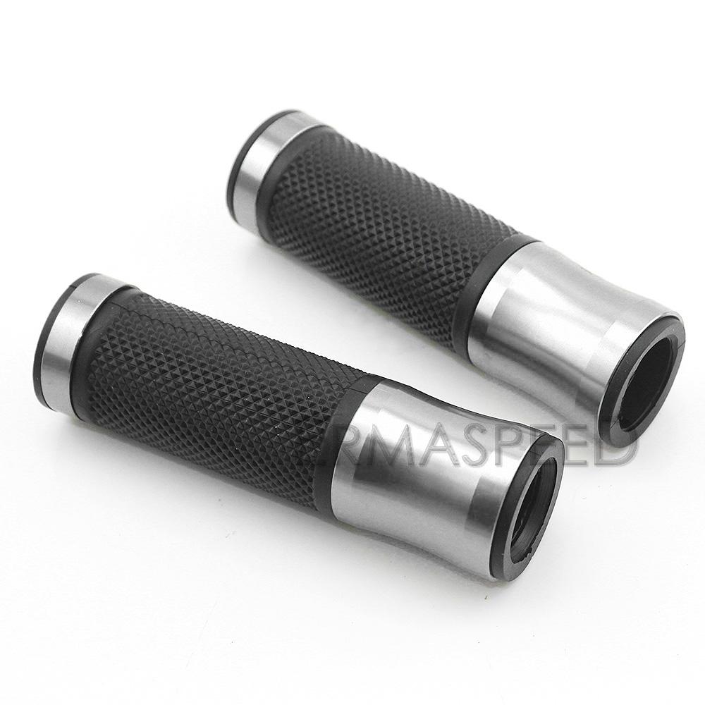 1 Pair 7/8" 22mm Universal Motorcycle Handle Grips CNC Aluminum&Rubber Handlebar Grip Moto Throttle Grip Racing Motocross