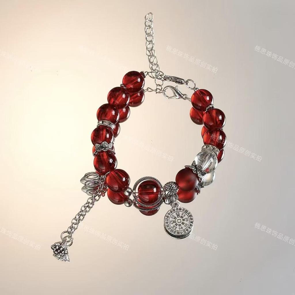 Charming Pink Crystal Floral Bracelet - Court Style Dream Gift for Girlfriend