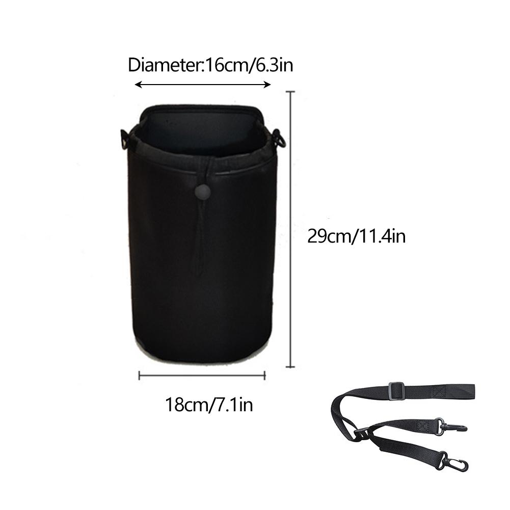 Universal Car Water Bottle & Thermos Holder For Center Console Side Mount with Storage Pocket Adjustable Strap Interior Organize